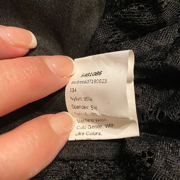 Gorgeous Black Off The Shoulder Lace Dress with Black Underlining.  Shein 3X. - Picture 9 of 10